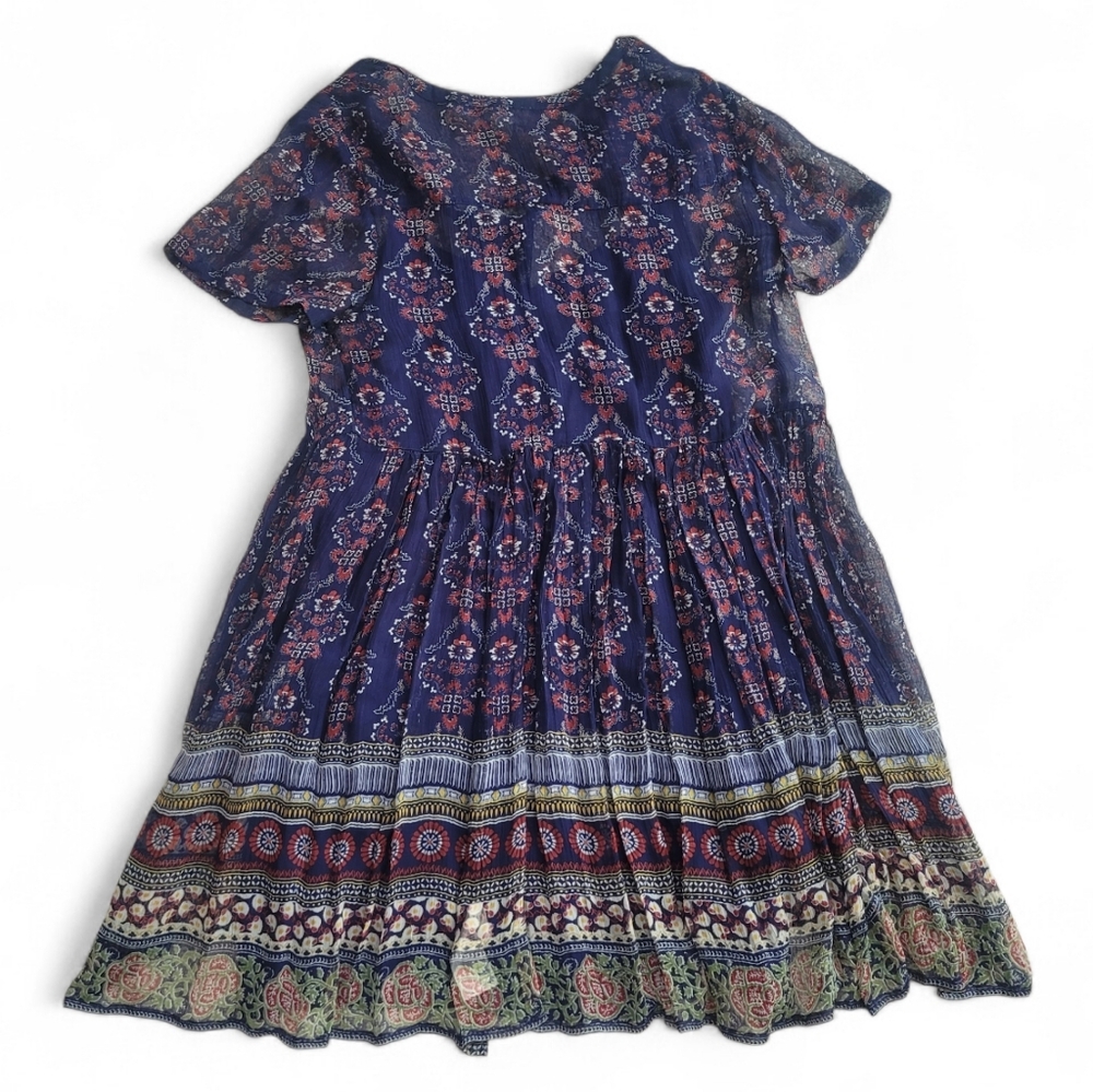 Maeve by Anthropologie Adrian Sheer Boho Tunic Dress Size L - Picture 4 of 11